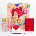 Butterfly Gift Set with Heart-Print Glass Cup