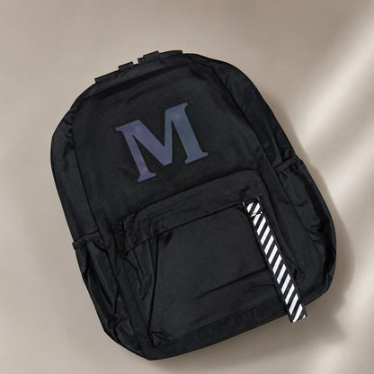 Black Luminous Logo Canvas Backpack Bag - M