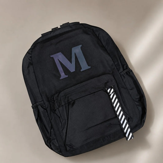 Black Luminous Logo Canvas Backpack Bag - M