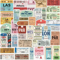 Cartoon Boarding Pass Graffiti Stickers Pack - Set of 40