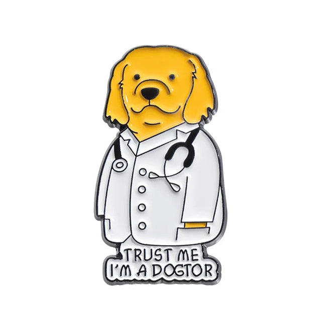 Dogtor & Duckctor Brooch Pins