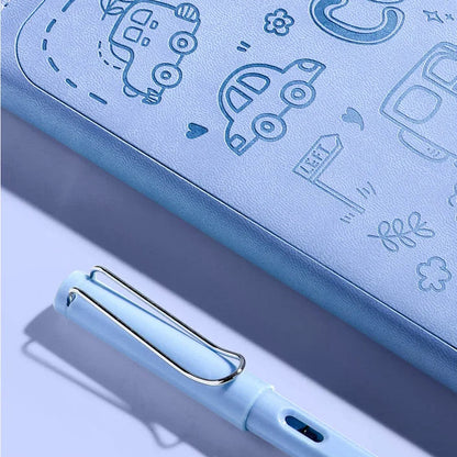 Cartoon Embossed Leather Cover Notebook