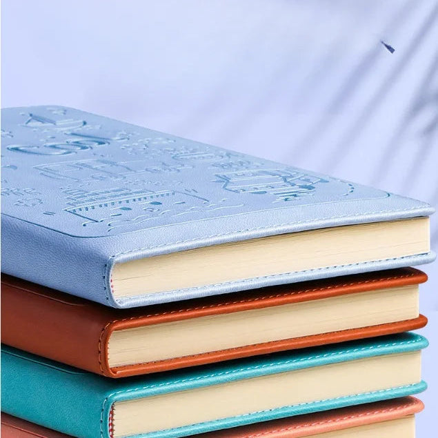 Cartoon Embossed Leather Cover Notebook