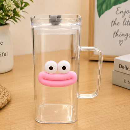 Emoji Acrylic Glass Cup with Handle