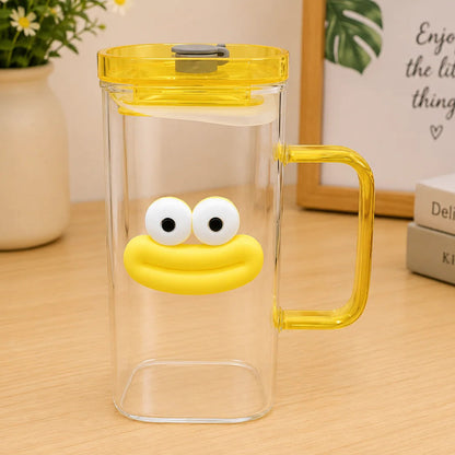 Emoji Acrylic Glass Cup with Handle