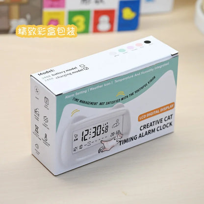 Cat Ear Digital Alarm Clock with Temperature