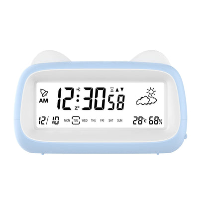 Cat Ear Digital Alarm Clock with Temperature