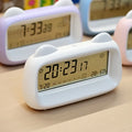 Cat Ear Digital Alarm Clock with Temperature