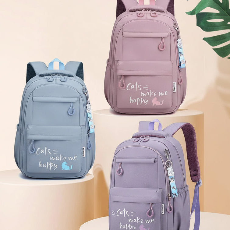 Cats Make Me Happy Pastel Color Backpack