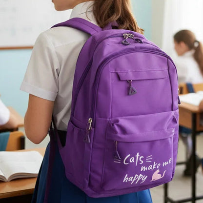 Cats Make Me Happy Pastel Color Backpack