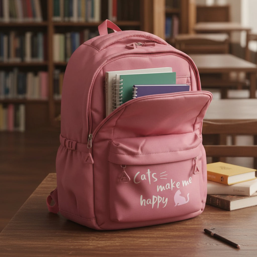 Cats Make Me Happy Pastel Color Backpack