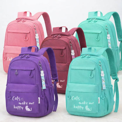 Cats Make Me Happy Pastel Color Backpack