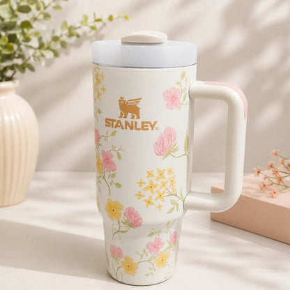 Elegant Floral Stainless Steel Travel Tumbler