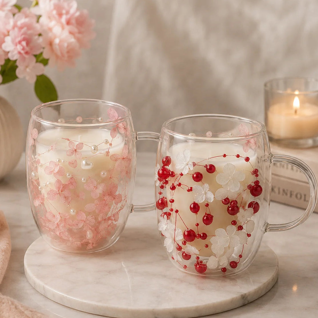 Pearl Blossom Double Wall Mug