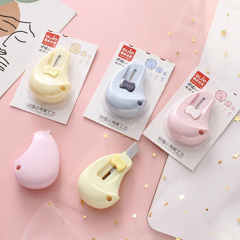 Chick Push Type Paper Cutter # paper cutter # mini cutter #student cutter #office cutter # brush cutter # pocket shape cutter #utility knife #kitchen stationery # cartoon shape cutter #kids tool # loose weight cutter 