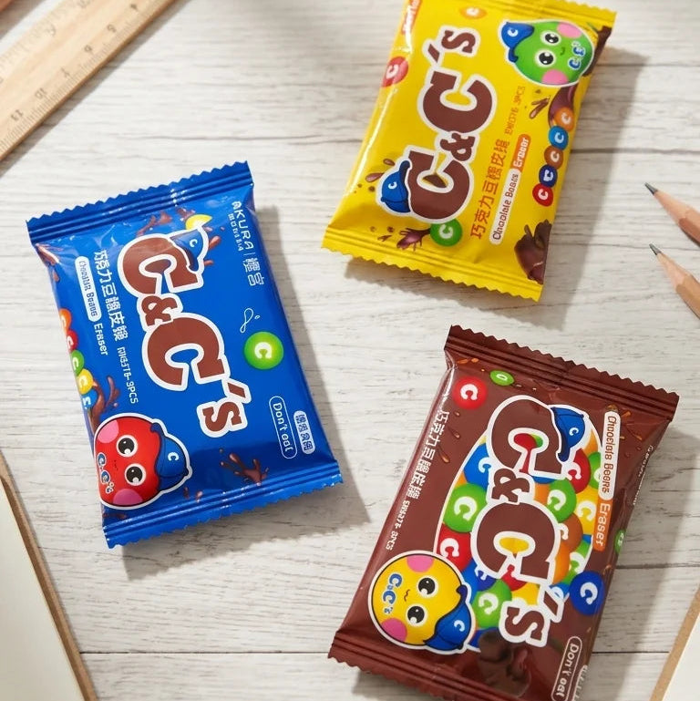 Chocolate Bean Eraser Pack