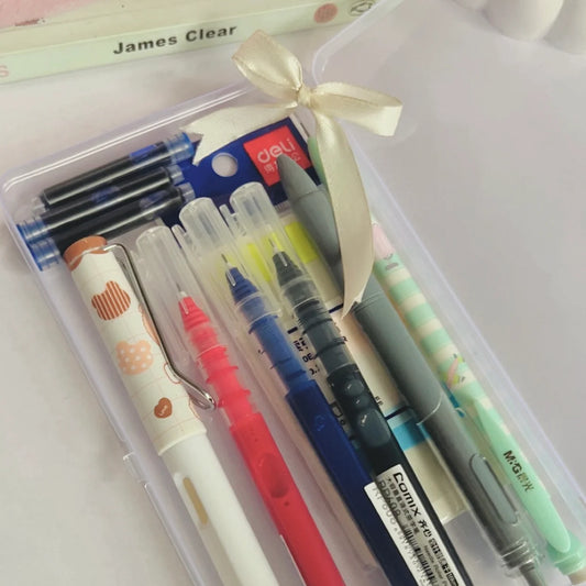 Clear PVC Pencil Case with Stationery