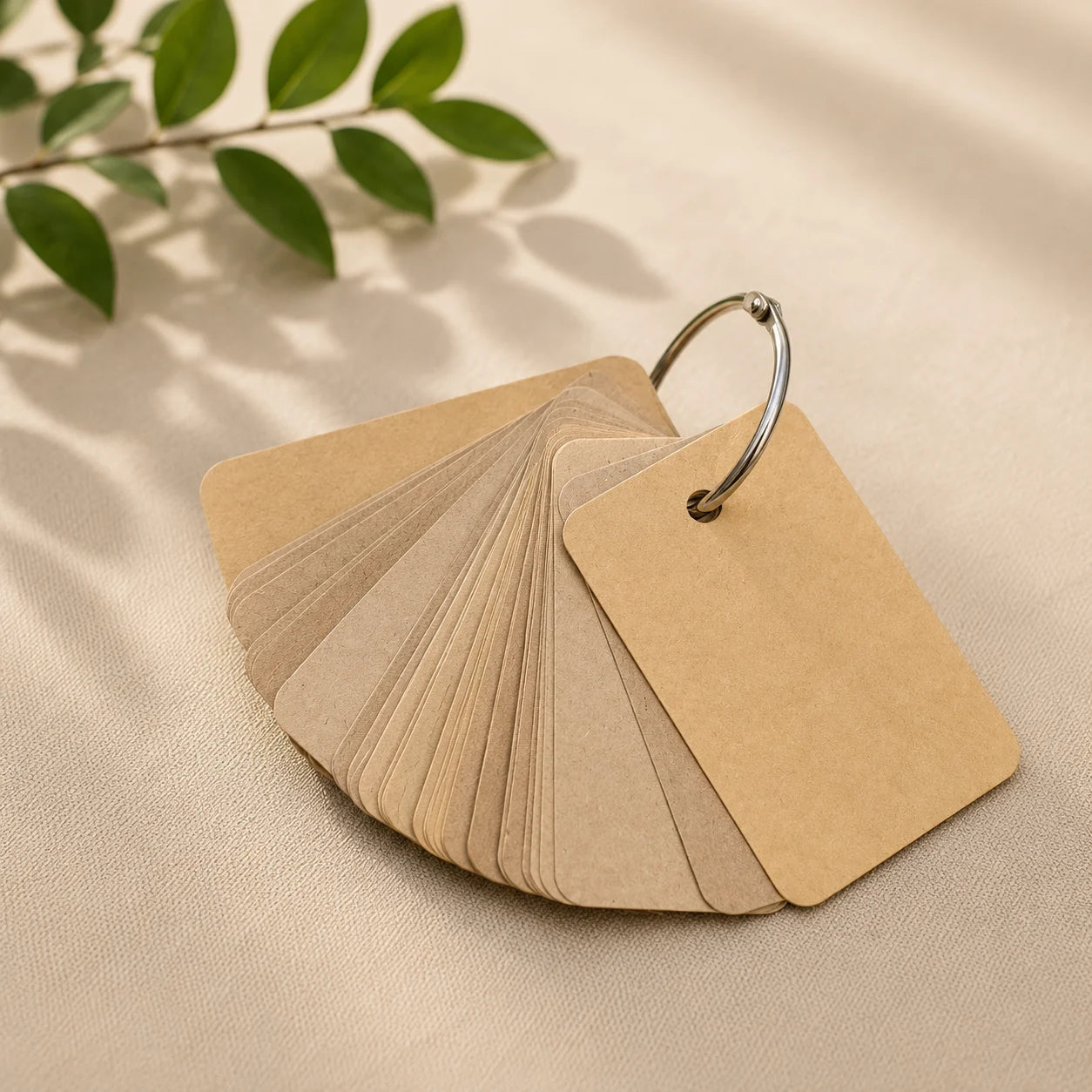 Color Flash Cards With Metal Binder Rings