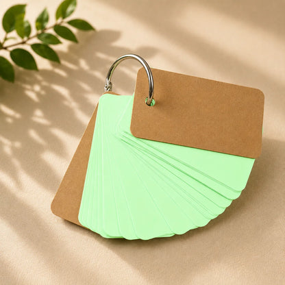 Color Flash Cards With Metal Binder Rings