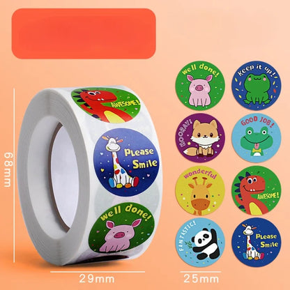 Colorful Cartoon Animal Reward Stickers for Kids