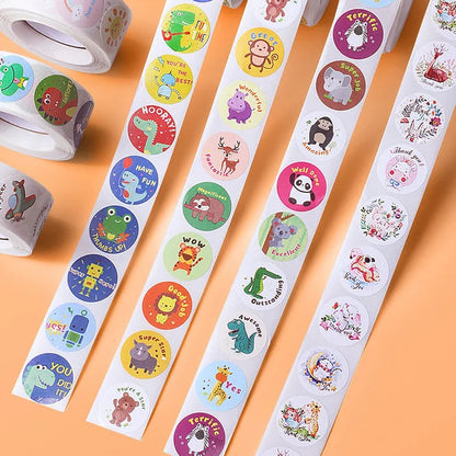 Colorful Cartoon Animal Reward Stickers for Kids