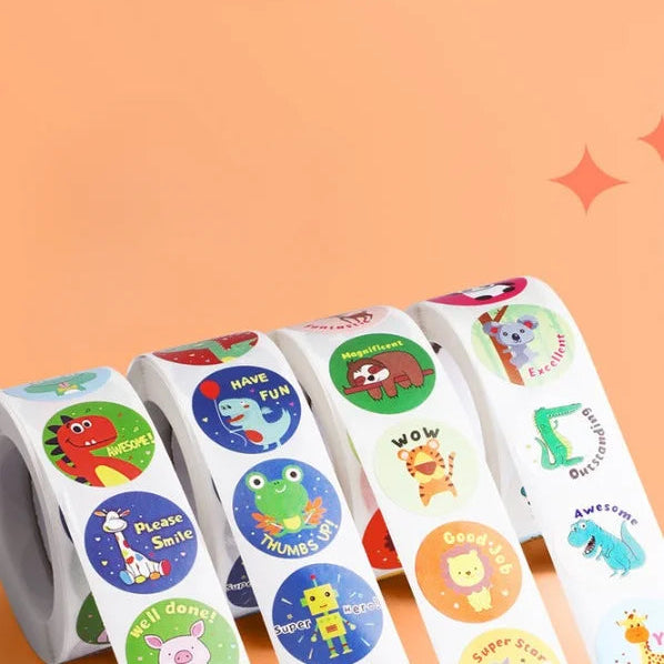 Colorful Cartoon Animal Reward Stickers for Kids