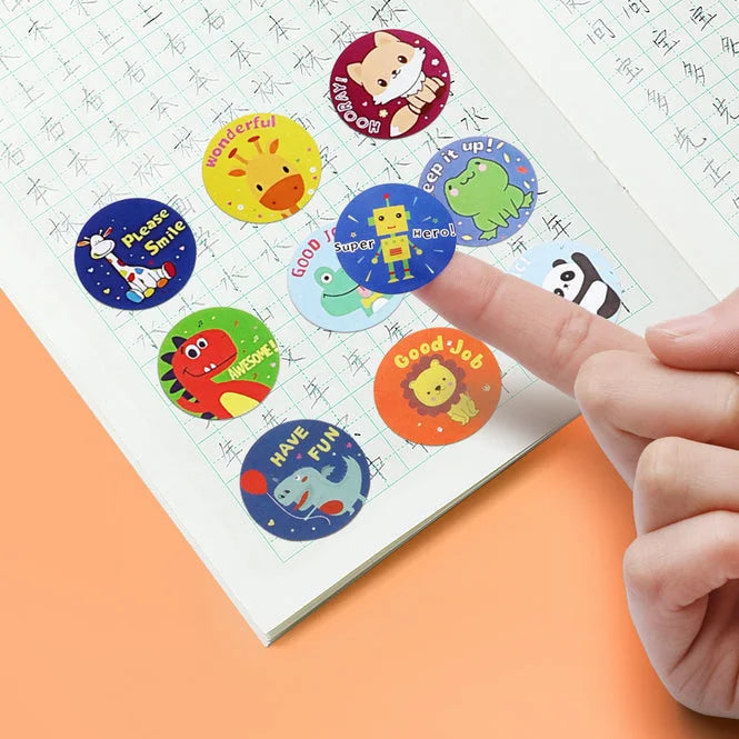Colorful Cartoon Animal Reward Stickers for Kids