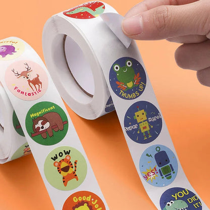 Colorful Cartoon Animal Reward Stickers for Kids