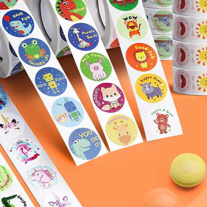 Colorful Cartoon Animal Reward Stickers for Kids