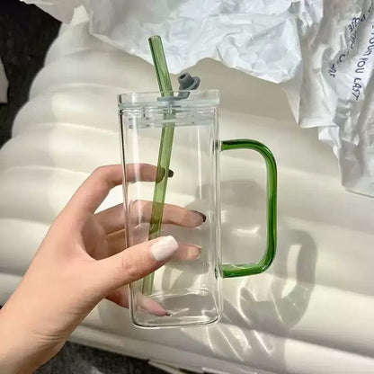 Colorful Square Plastic Cup with Handle