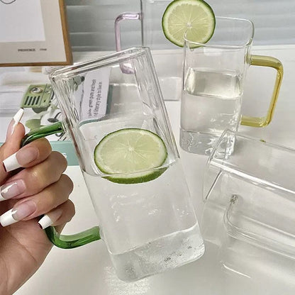 Colorful Square Plastic Cup with Handle