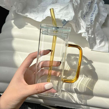 Colorful Square Plastic Cup with Handle