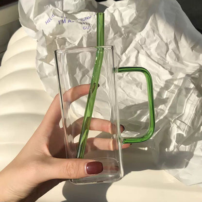 Colorful Square Plastic Cup with Handle
