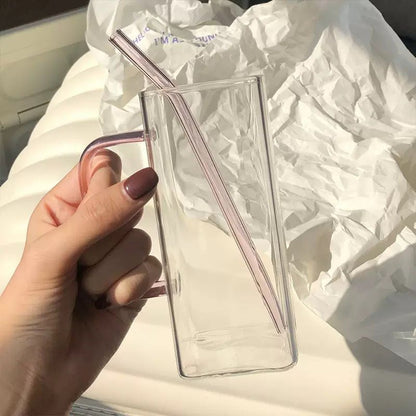 Colorful Square Plastic Cup with Handle