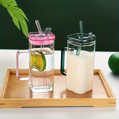 Colorful Square Plastic Cup with Handle