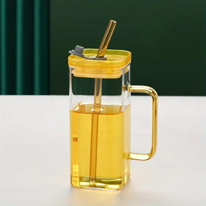 Colorful Square Plastic Cup with Handle