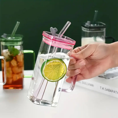 Colorful Square Plastic Cup with Handle