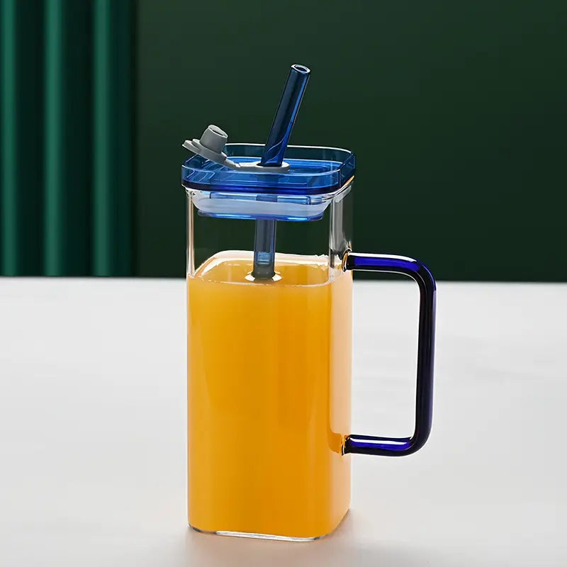 Colorful Square Plastic Cup with Handle