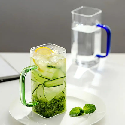 Colorful Square Plastic Cup with Handle