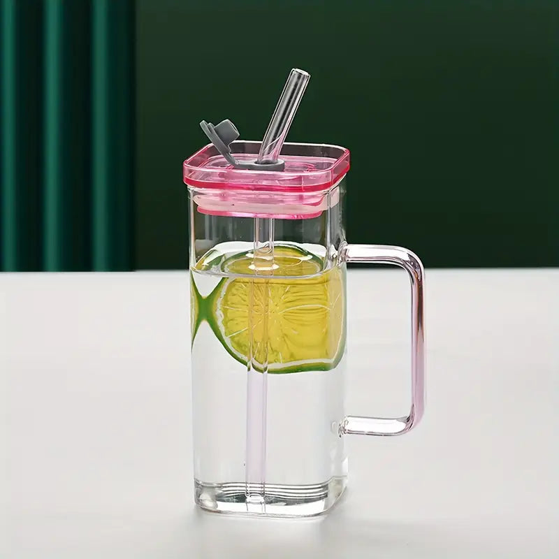 Colorful Square Plastic Cup with Handle