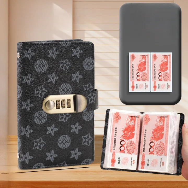 PU Leather Currency Book with Password Lock