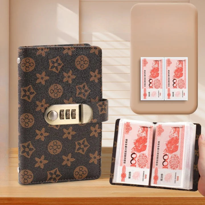 PU Leather Currency Book with Password Lock