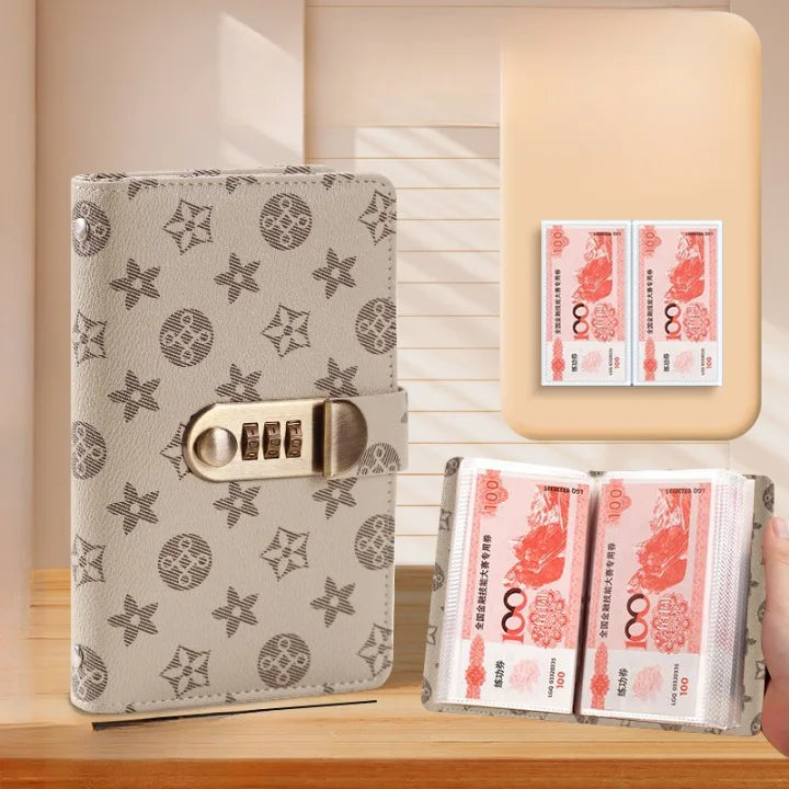 PU Leather Currency Book with Password Lock
