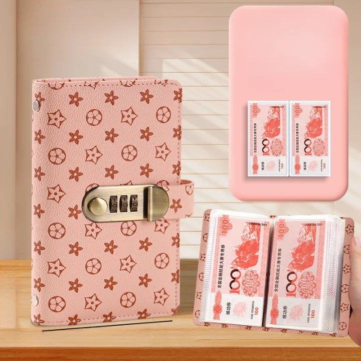 PU Leather Currency Book with Password Lock