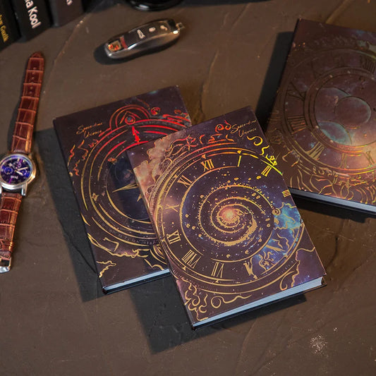 Cosmic Clock Retro Hardcover Journal