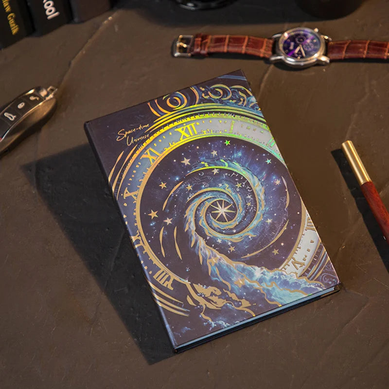 Cosmic Clock Retro Hardcover Journal
