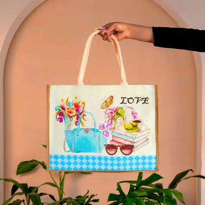 Cities of the World Jute Boxed Tote Bag
