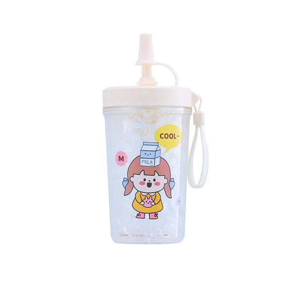 Creative Cartoon Cover Crushed Cold Drinking Water Cup