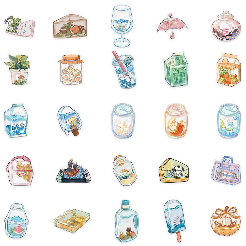 Creative Cartoon New Transparent Object Stickers