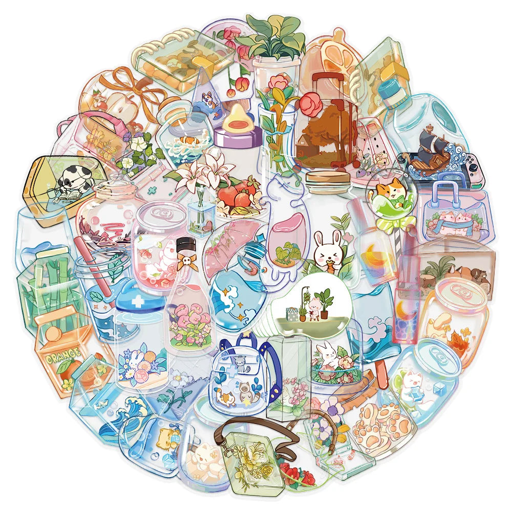 Creative Cartoon New Transparent Object Stickers